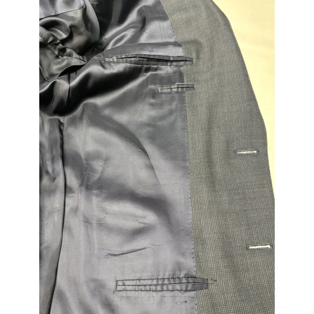 Canali  Mens Wool Suit Blazer Jacket Gray‎ Micro Check Italy 44R US 54 EU